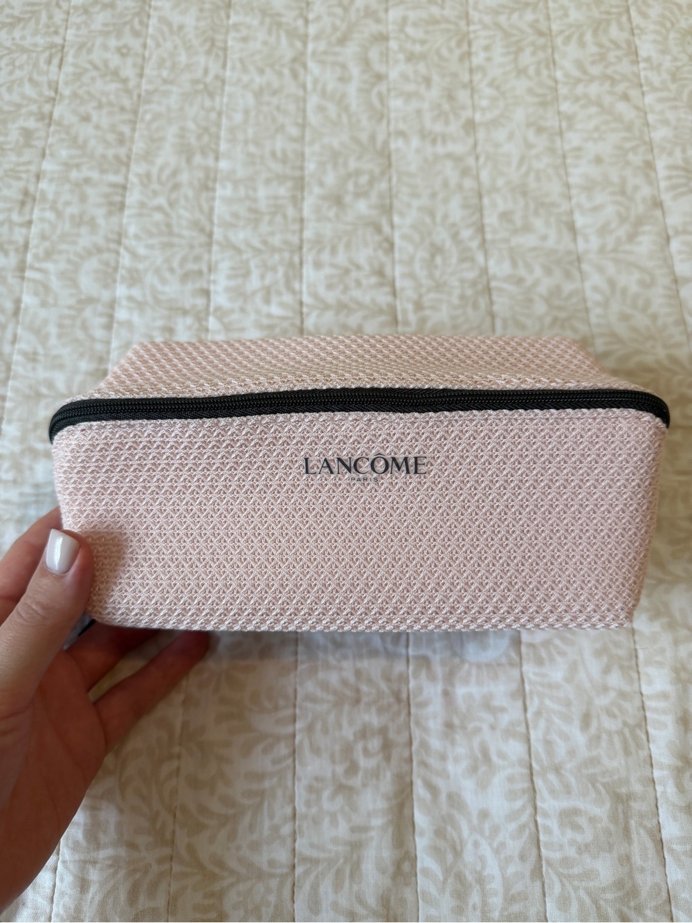 Lancôme Pink Textured Travel Cosmetic Bag